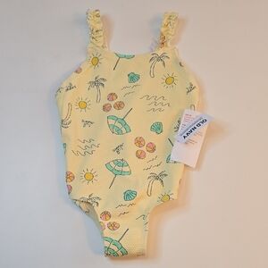 Old Navy Kids One Piece - Yellow with Tropical Print
